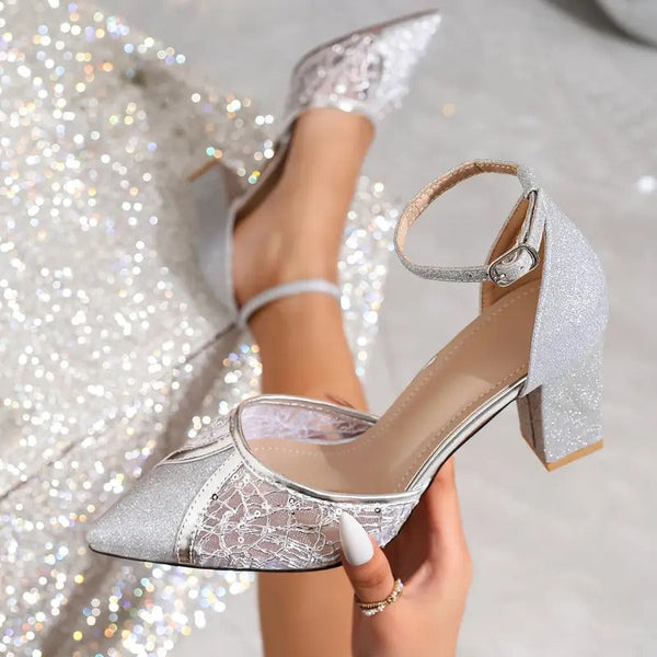 Women's Elegant Sequins High Heeled Shoes