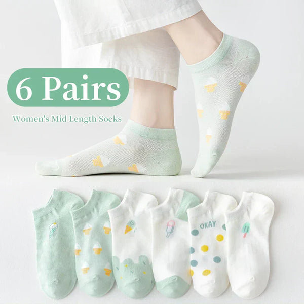 Sunny Bloom Socks – 6 Pairs