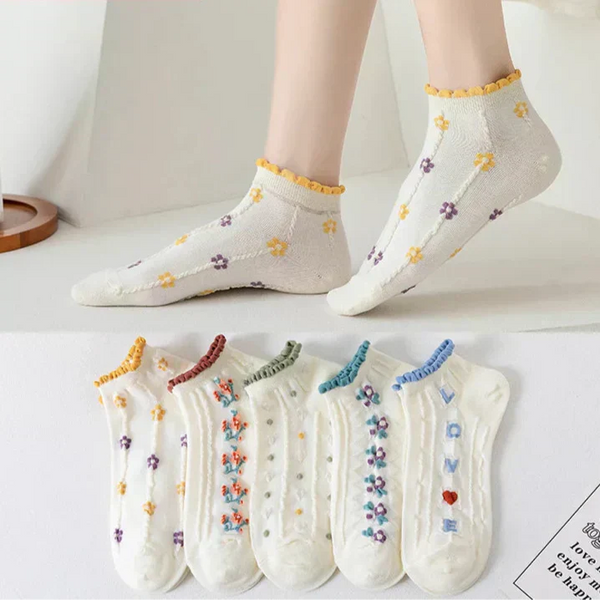 Korean Floral  Socks - 10 pairs