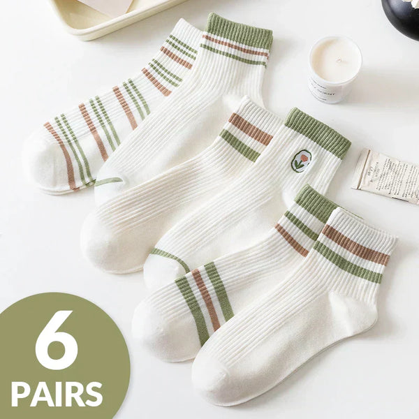 Olive Breeze Socks – 6 Pairs
