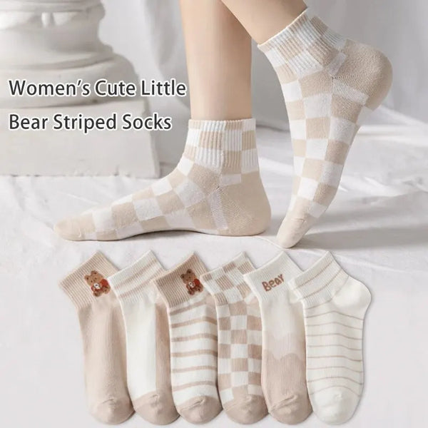 Khaki Bear Socks 6-Pairs